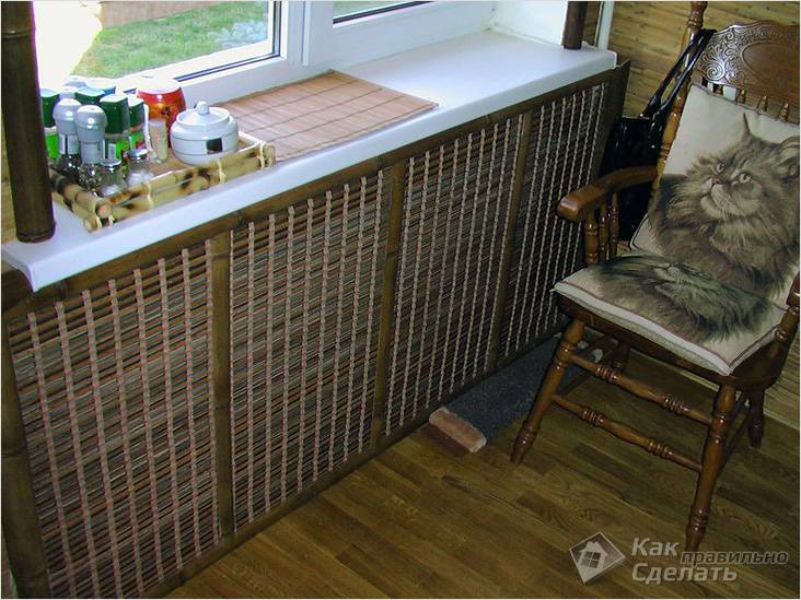 Как спрятать батарею отопления