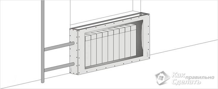 Как спрятать батарею отопления