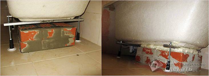 Как укрепить ванну чтобы не шаталась