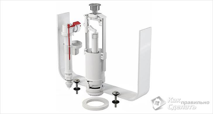 Как установить арматуру в сливной бачок унитаза
