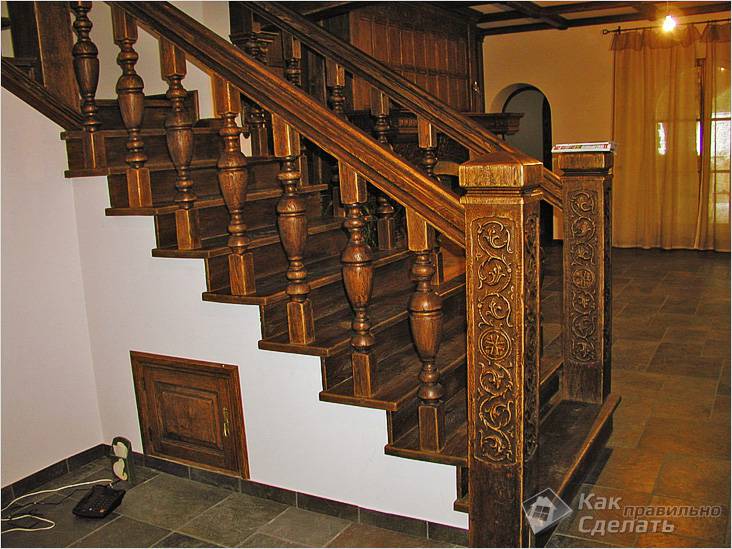 Как установить балясины на лестницу