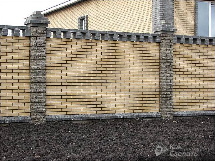 Кирпичный забор своими руками