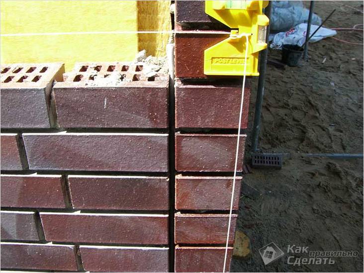 Кладка облицовочного кирпича своими руками