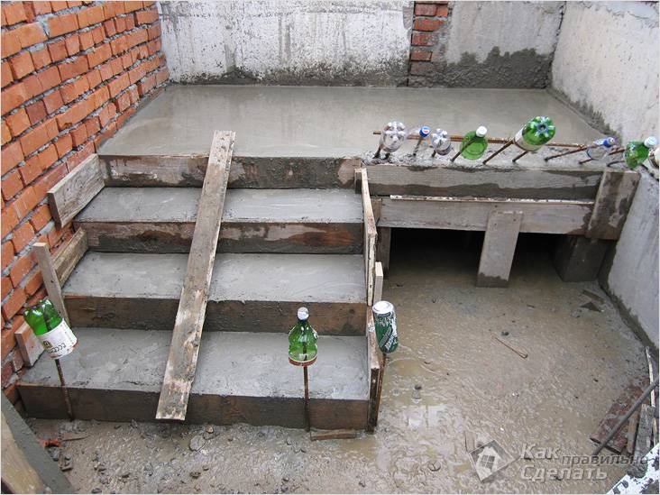 Монолитная лестница своими руками
