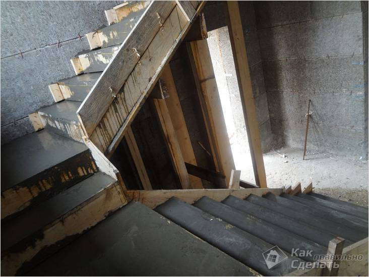 Монолитная лестница своими руками