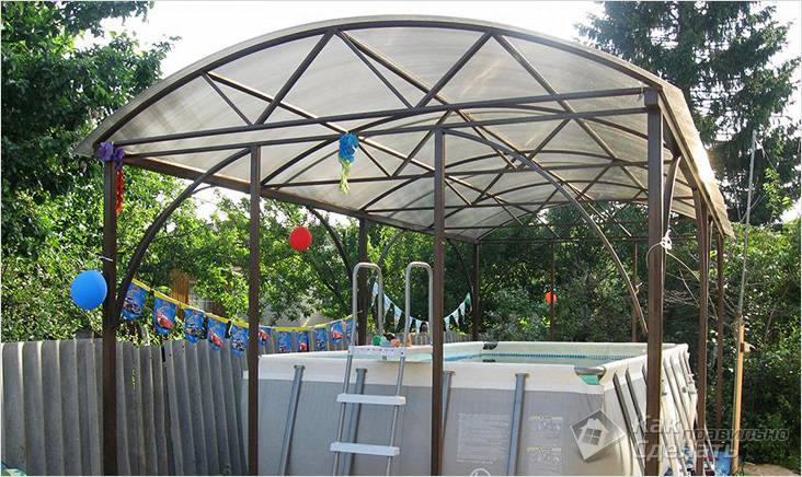 Навес для бассейна своими руками