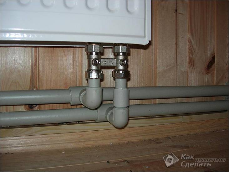Нижнее подключение радиаторов отопления