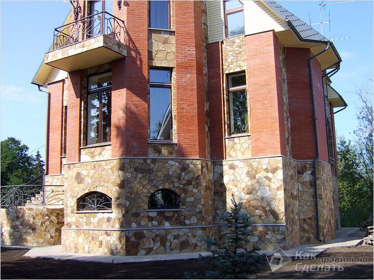 Облицовка фасада натуральным камнем