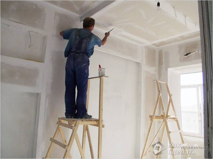 Побелка потолка своими руками