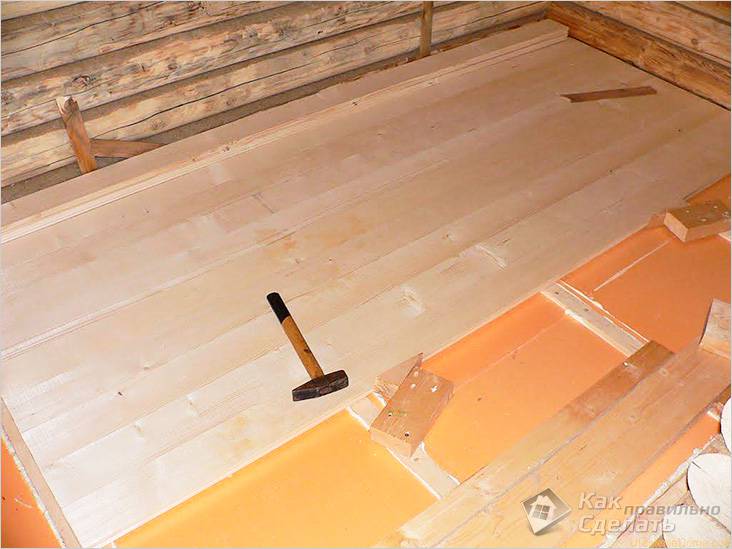 Пол в бане своими руками