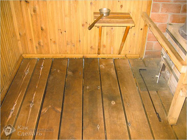 Пол в бане своими руками