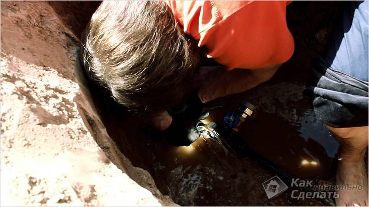 Прокладка водопровода в земле