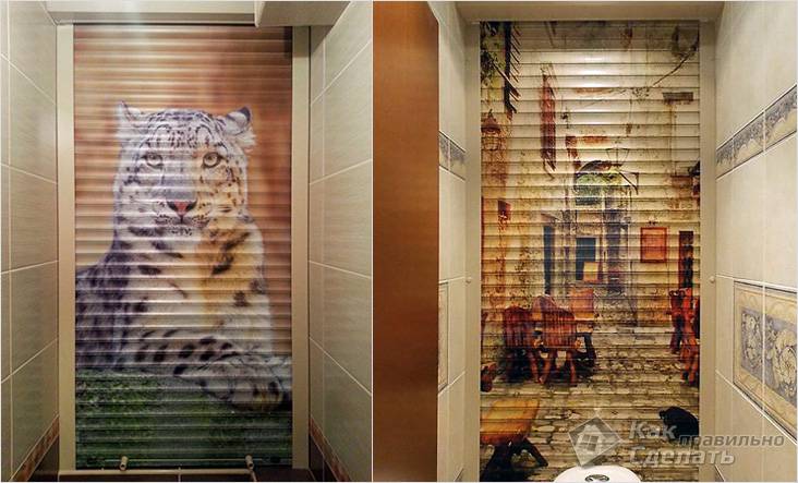 Рольставни для сантехнического шкафа в туалете