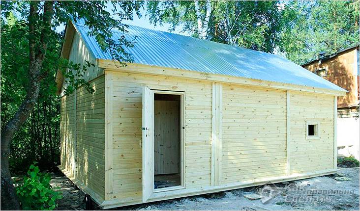 Щитовая баня своими руками