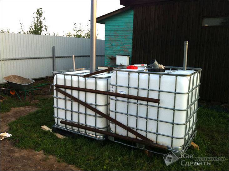 Септик из еврокубов своими руками: инструкция по установке