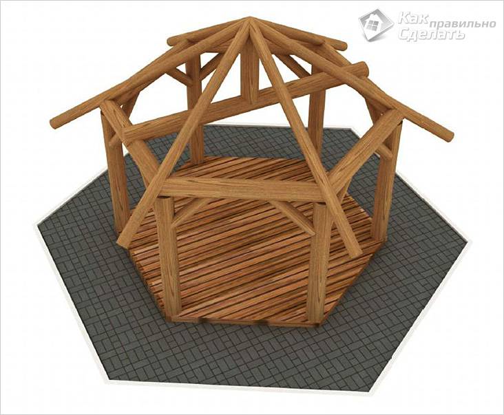 Шестигранная беседка своими руками