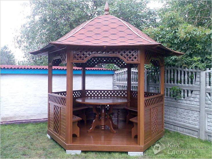Шестигранная беседка своими руками