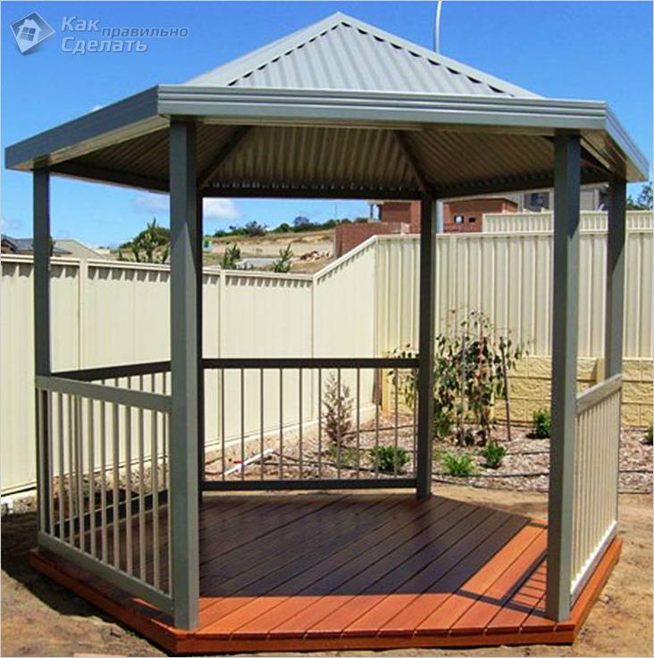 Шестигранная беседка своими руками