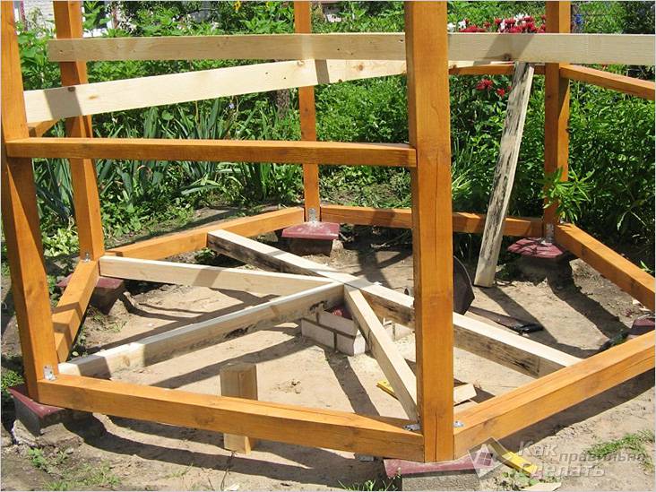 Шестигранная беседка своими руками