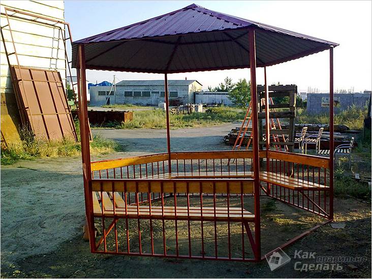 Шестигранная беседка своими руками