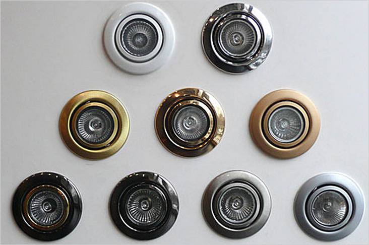 Точечные светильники для гипсокартонных потолков