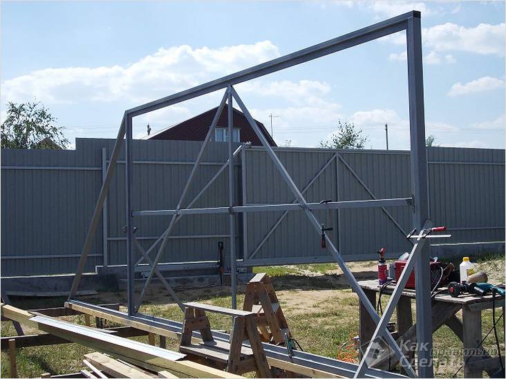 Установка откатных ворот своими руками