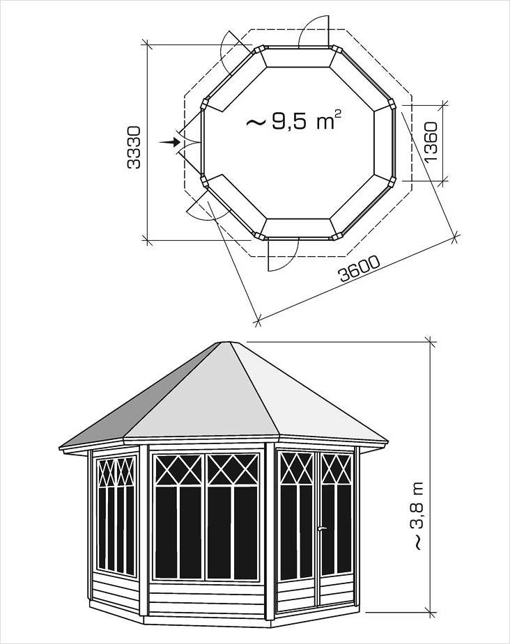 Восьмигранная беседка своими руками