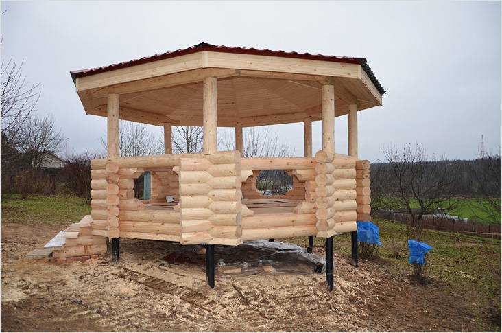 Восьмигранная беседка своими руками