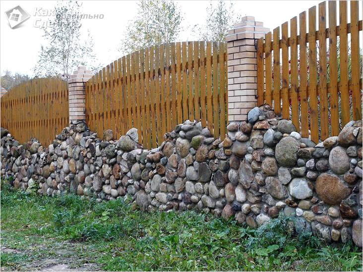 Забор из камня своими руками