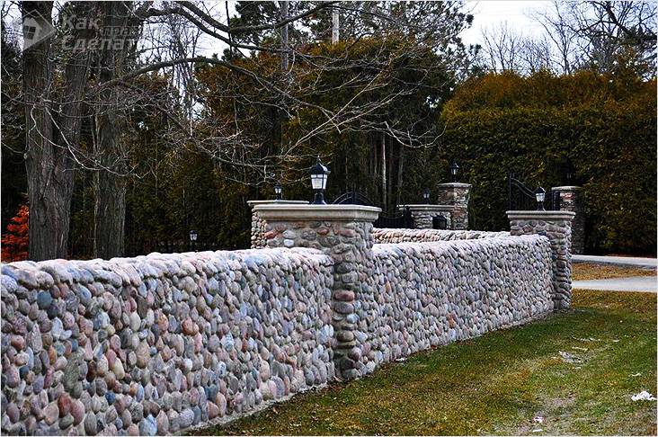 Забор из камня своими руками