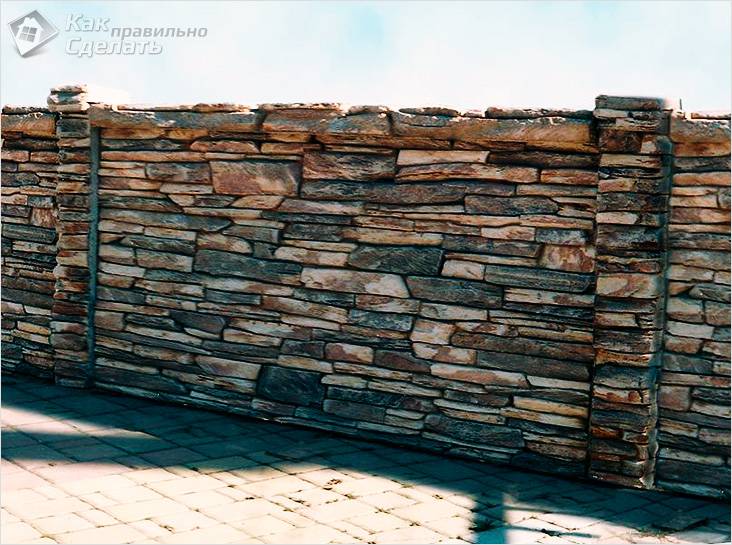 Забор из камня своими руками