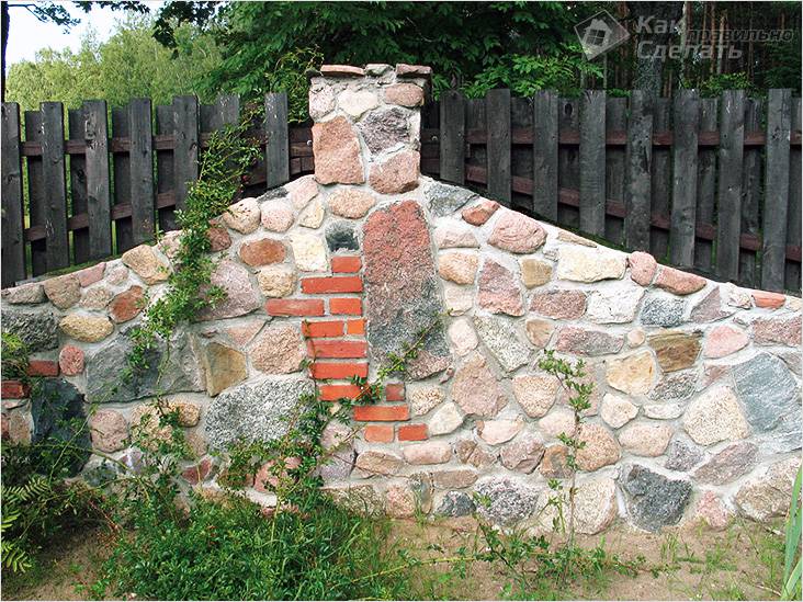 Забор из камня своими руками