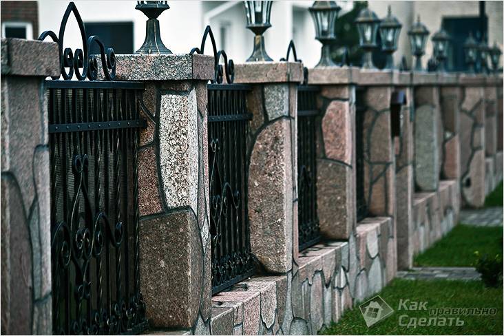 Забор из камня своими руками