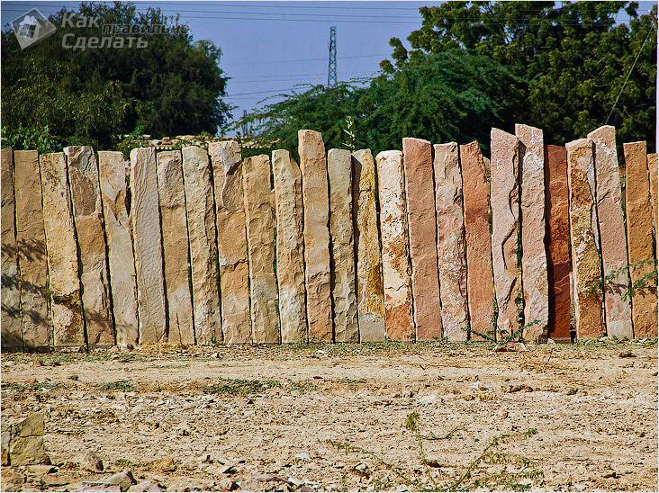 Забор из камня своими руками