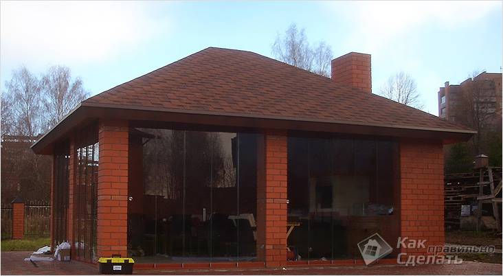 Закрытая беседка своими руками