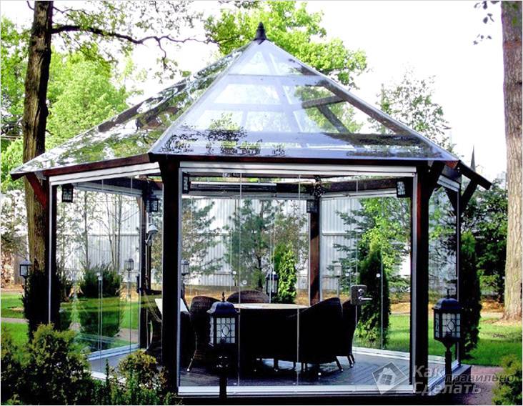 Закрытая беседка своими руками