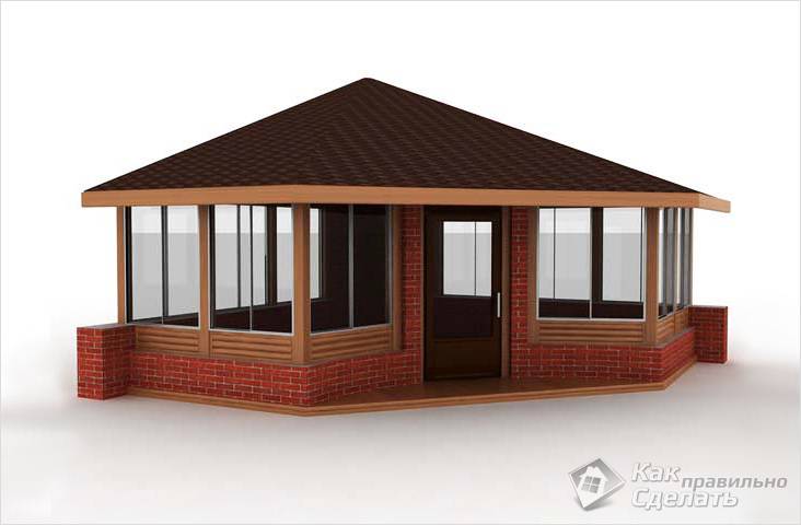 Закрытая беседка своими руками