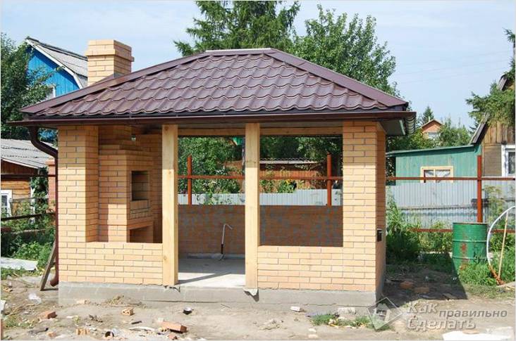 Закрытая беседка своими руками