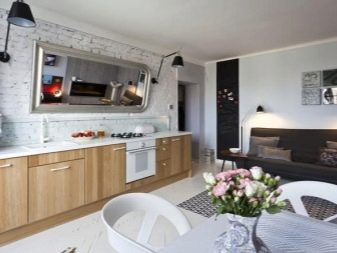 Кухня-вітальня 15 кв. м (65 фото): особливості планування та дизайну кухні-вітальні з диваном площею 15 квадратів, варіанти зонування їдальні зони