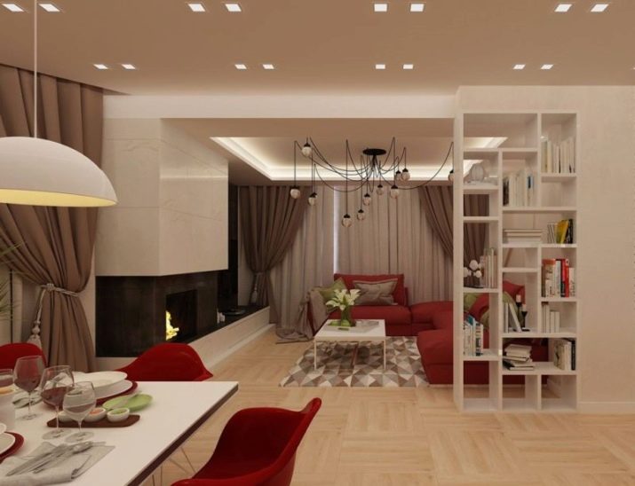 Інтер’єр вітальні з каміном в приватному будинку (72 фото): дизайн камінної зали в дерев’яному заміському будинку, установка каміна в центрі і інші варіанти