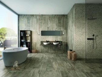 Плитка під дерево у ванній (56 фото): настінна керамічна плитка в ванній кімнаті, дизайн світлої плитки на стінах і на підлозі, інші варіанти