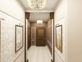 Шпалери в коридор, передпокій (121 фото): дизайн шпалер, вибір в передпокій з темними і світлими дверима, миються сірі і смугасті, білі і зелені шпалери в інтер’єрі