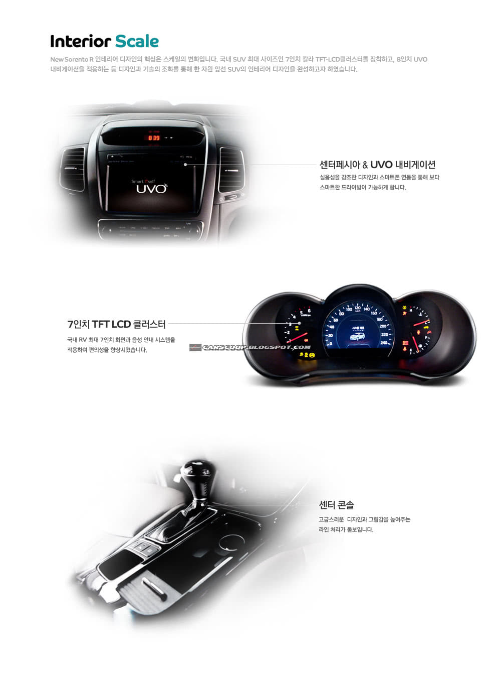 Корейцы показали салон обновленного Kia Sorento