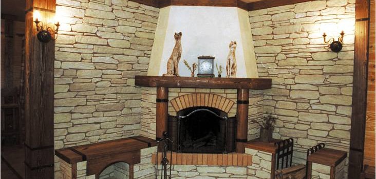 Оздоблення каміна декоративним каменем Оздоблення каміна декоративним каменем