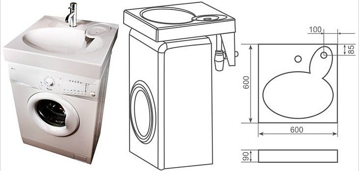Раковина над пральною машиною: інструкція по вибору і установці Раковина над пральною машиною: інструкція по вибору і установці